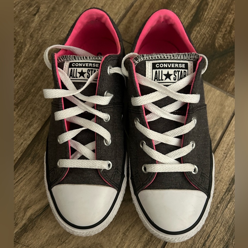 Converse kids gray and hot pink - ?maybe worn once ?
